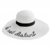  Summer Letter Embroidered Wide Brim Straw Hat Floppy Beach Hat with Ribbon  eb-56466599